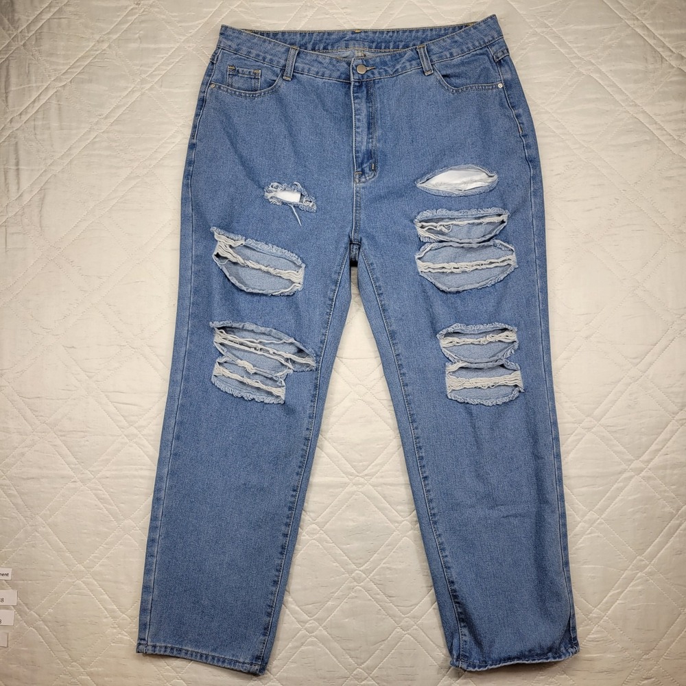 SHEIN Women distressed blue jeans‎ size 16 2XL